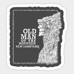 Old Man of the Mountain New Hampshire the Great Stone Face Sticker